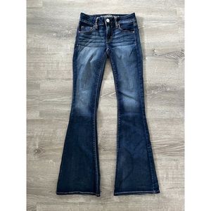 AMERICAN EAGLE OUTFITTERS Boho Flare Denim Jeans Size 0 Regular